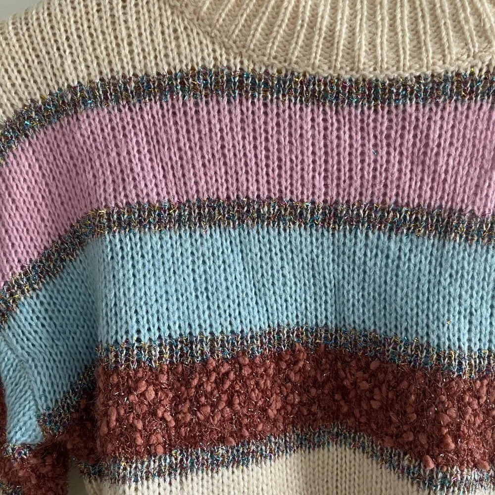 COTTON EMPORIUM ~ Multi-color striped sweater - Picture 2 of 5